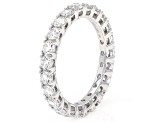 Round White Lab-Grown Diamond H SI1 10K White Gold Eternity Band Ring 2.00ctw