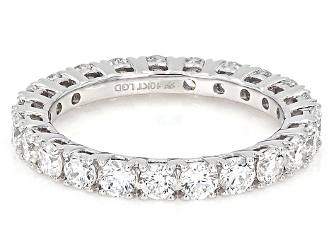 Round White Lab-Grown Diamond H SI1 10K White Gold Eternity Band Ring 2.00ctw