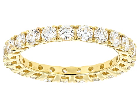 Round White Lab-Grown Diamond H SI1 10K Yellow Gold Eternity Band Ring 2.00ctw