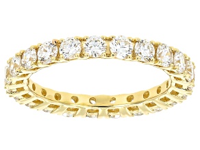 Round White Lab-Grown Diamond H SI1 10K Yellow Gold Eternity Band Ring 2.00ctw