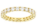 Round White Lab-Grown Diamond H SI1 10K Yellow Gold Eternity Band Ring 2.00ctw