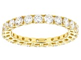 Round White Lab-Grown Diamond H SI1 10K Yellow Gold Eternity Band Ring 2.00ctw
