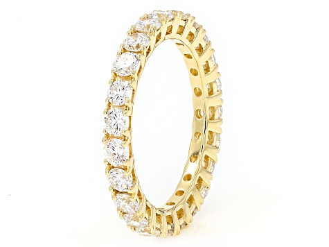 Round White Lab-Grown Diamond H SI1 10K Yellow Gold Eternity Band Ring 2.00ctw