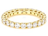 Round White Lab-Grown Diamond H SI1 10K Yellow Gold Eternity Band Ring 2.00ctw