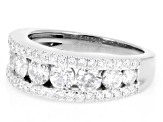 Round White Lab-Grown Diamond H SI1 Rhodium Over Sterling Silver Ring 2.00ctw