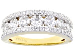 Round White Lab-Grown Diamond H SI1 14K Yellow Gold Over Sterling Silver Ring 2.00ctw