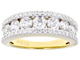 Round White Lab-Grown Diamond H SI1 14K Yellow Gold Over Sterling Silver Ring 2.00ctw