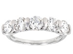 Round White Lab-Grown Diamond H SI1 Rhodium Over Sterling Silver Ring 2.00ctw