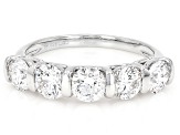 Round White Lab-Grown Diamond H SI1 Rhodium Over Sterling Silver Ring 2.00ctw
