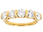 Round White Lab-Grown Diamond H SI1 14K Yellow Gold Over Sterling Silver Ring 2.00ctw