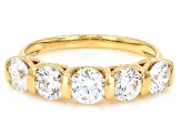 Round White Lab-Grown Diamond H SI1 14K Yellow Gold Over Sterling Silver Ring 2.00ctw