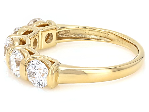 Round White Lab-Grown Diamond H SI1 14K Yellow Gold Over Sterling Silver Ring 2.00ctw