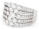 Round White Lab-Grown Diamond G-H SI Rhodium Over Sterling Silver Ring 2.10ctw