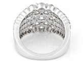 Round White Lab-Grown Diamond G-H SI Rhodium Over Sterling Silver Ring 2.10ctw