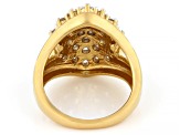 Round White Lab-Grown Diamond G-H SI 14K Yellow Gold Over Sterling Silver Cluster Ring 1.85ctw