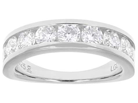 Round White Lab-Grown Diamond H SI Rhodium Over Sterling Silver Band Ring 2.00ctw