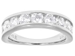 Round White Lab-Grown Diamond H SI Rhodium Over Sterling Silver Band Ring 2.00ctw