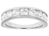 Round White Lab-Grown Diamond H SI Rhodium Over Sterling Silver Band Ring 2.00ctw