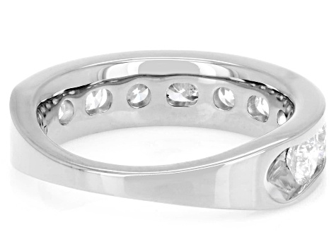 Round White Lab-Grown Diamond H SI Rhodium Over Sterling Silver Band Ring 2.00ctw