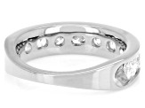 Round White Lab-Grown Diamond H SI Rhodium Over Sterling Silver Band Ring 2.00ctw