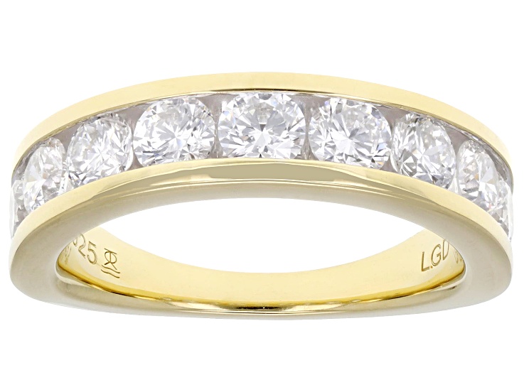 Round White Lab-Grown Diamond H SI 14K Yellow Gold Over Sterling Silver Band Ring 2.00ctw