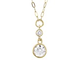 Round White Lab-Grown Diamond F-G VS 14K Yellow Gold Over Sterling Silver Necklace 1.00ctw