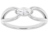 Marquise White Lab-Grown Diamond F-G VS Rhodium Over Sterling Silver Solitaire Ring 0.30ct