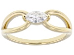 Marquise White Lab-Grown Diamond F-G VS 14K Yellow Gold Over Sterling Silver Solitaire Ring 0.30ct