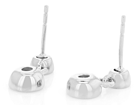 Round White Lab-Grown Diamond F-G VS Rhodium Over Sterling Silver Earrings 1.00ctw