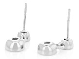 Round White Lab-Grown Diamond F-G VS Rhodium Over Sterling Silver Earrings 1.00ctw