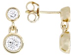 Round White Lab-Grown Diamond F-G VS 14K Yellow Gold Over Sterling Silver Earrings 1.00ctw