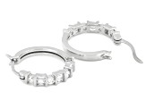 Baguette and Round Lab-Grown Diamond F-G VS Rhodium Over Sterling Silver Huggie Earrings 0.50ctw