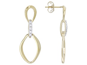 Round White Lab-Grown Diamond F-G SI 14K Yellow Gold Over Sterling Silver Earrings 0.10ctw