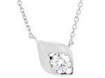 Round White Lab-Grown Diamond F-G VS Rhodium Over Sterling Silver Necklace 0.25ct
