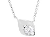 Round White Lab-Grown Diamond F-G VS Rhodium Over Sterling Silver Necklace 0.25ct