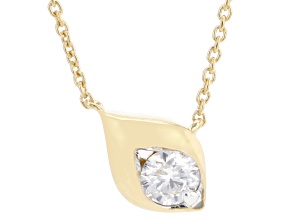 Round White Lab-Grown Diamond F-G VS 14K Yellow Gold Over Sterling Silver Necklace 0.25ct
