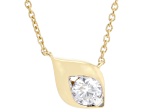 Round White Lab-Grown Diamond F-G VS 14K Yellow Gold Over Sterling Silver Necklace 0.25ct