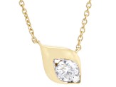 Round White Lab-Grown Diamond F-G VS 14K Yellow Gold Over Sterling Silver Necklace 0.25ct