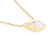 Round White Lab-Grown Diamond F-G VS 14K Yellow Gold Over Sterling Silver Necklace 0.25ct