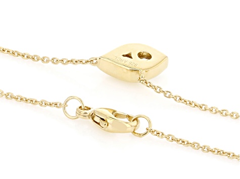Round White Lab-Grown Diamond F-G VS 14K Yellow Gold Over Sterling Silver Necklace 0.25ct