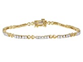 Round White Lab-Grown Diamond F-G SI 14K Yellow Gold Over Sterling Silver Tennis Bracelet 1.50ctw