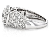 Certified Round White Lab-Grown Diamond F-G VS 10K White Gold Halo Ring 2.50ctw