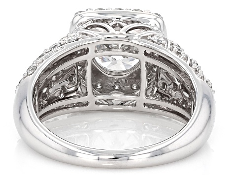 Certified Round White Lab-Grown Diamond F-G VS 10K White Gold Halo Ring 2.50ctw