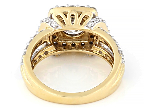 Certified Round White Lab-Grown Diamond F-G VS 10K Yellow Gold Halo Ring 2.75ctw