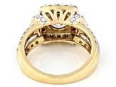 Certified Round White Lab-Grown Diamond F-G VS 10K Yellow Gold Halo Ring 2.75ctw