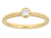 Round White Lab-Grown Diamond F-G SI 14K Yellow Gold Over Sterling Silver Ring 0.15ct
