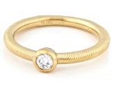 Round White Lab-Grown Diamond F-G SI 14K Yellow Gold Over Sterling Silver Ring 0.15ct