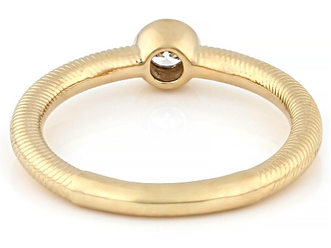 Round White Lab-Grown Diamond F-G SI 14K Yellow Gold Over Sterling Silver Ring 0.15ct