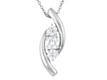 Round White Lab-Grown Diamond F-G VS Rhodium Over Sterling Silver Pendant With Chain 0.50ctw