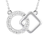 Round White Lab-Grown Diamond G-H VS Rhodium Over Sterling Silver Station Necklace 0.50ctw